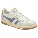 Gola Hawk Women's Court Trainers in White, Lavender and Gold CLB336WV
