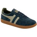 Gola Hurricane Suede Trainers in Navy/Feather Grey/Khaki/Gum CMB046XG