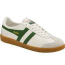 gola mens hurricane leather trainers off white green