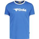 gola mens gola classics retro 70s logo ringer neck tshirt blue white