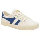 Gola Classics Mark Cox Women's Retro 1970s Tennis Trainers in Off White and Vintage Blue