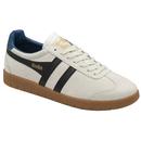 Gola Men's Hurricane Suede Trainers in Off White with Black and Blue CMB046XB