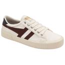 Gola Rally Vegan retro Trainers in Off White/Burgundy/Navy CMB395WR 
