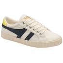 Gola Classics Tennis Mark Cox Women's Retro Trainers in Off White/Navy/Limelight 