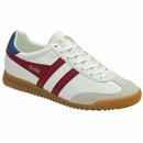 Gola Classics Torpedo Retro Leather Trainers in White/Deep Red/Sapphire CMB622WR