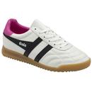 Gola Women's Stadium Retro 80s Trainers in White and Shocking Pink CLB410XB