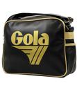 GOLA Redford Retro 70s Sports Shoulder Bag BLK/GLD