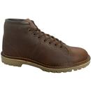 Grafters Retro Mod Tumbled Leather Monkey Boots in Brown