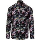 guide london psychedelic floral shirt in navy