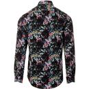 GUIDE LONDON Retro Psychedelic Floral Sateen Shirt