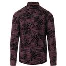 guide London Textured flock knit print shirt navy/red