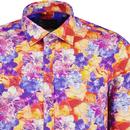 Guide London Retro Bold Floral Long Sleeve Shirt 