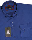 GUIDE LONDON Retro 60s Mod Circle Dot Shirt BLUE