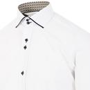 GUIDE LONDON Retro Mod Piping Collar Shirt (White)