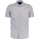 guide london mens dot pattern short sleeve shirt white