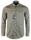 GUIDE LONDON Mod Psychedelic Circle Floral Shirt
