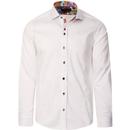 guide london mens floral print lining multicoloured buttons long sleeve shirt white
