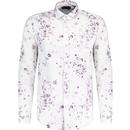 guide london mens floral print long sleeve shirt white purple