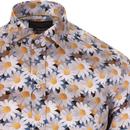 GUIDE LONDON 60s Mod Floral Daisy Print Shirt
