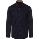 guide london mens geo print lining contrast pearl buttons long sleeve shirt navy