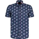 guide london mens jungle motif print shirt sleeve shirt navy pink