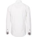 GUIDE LONDON 60s Mod Tipped Smart Shirt (White)