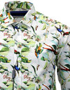 GUIDE LONDON Retro Mod Sixties Tropical Bird Shirt