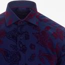 GUIDE LONDON 60s Mod Gradient Flock Floral Shirt N