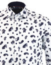 GUIDE LONDON Mod Flock Paisley Big Collar Shirt