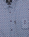 VIYELLA Men's 1960s Mod Diamond Paisley Tile Shirt