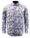 GUIDE LONDON Men's Retro Mod Elephant Floral Shirt