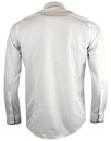 GUIDE LONDON Retro Mod Tonal Stripe Shirt WHITE