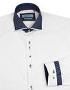 GUIDE LONDON 60s Mod Weave Collar Print Shirt (W)
