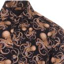 GUIDE LONDON Retro Octopus Print Shirt (Navy)