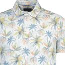 Guide London Retro 50s Palm Tree Print Polo Shirt