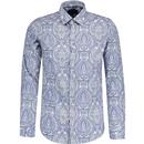 guide london mens middle eastern pattern long sleeve shirt blue white