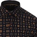 GUIDE LONDON Retro Mod Art Deco Mosaic Print Shirt
