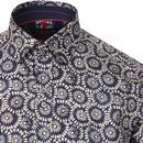 GUIDE LONDON Retro Mod Op Art Floral Shirt