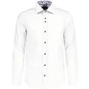 guide london mens retro plain coloured long sleeve shirt white