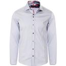 guide london mens plain coloured contrast buttons long sleeve shirt sky grey