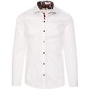 GUIDE LONDON Classic 60s Mod Plain Shirt (White)