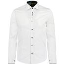 guide london mens multi coloured buttons plain long sleeve shirt white