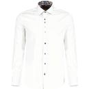 guide london mens plain not plain floral lining long sleeve sateen cotton shirt white