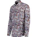 Guide London 60s Psychedelic Floral Print LS Shirt