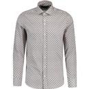 guide london mens retro geometric pattern long sleeve shirt navy