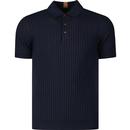 GUIDE LONDON Mod Ribbed Cotton Linen Polo Top (N)