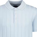 Guide London Retro Wide Rib Cotton Knit Polo Shirt
