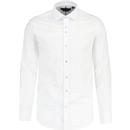 guide london mens contrast buttons long sleeve smart shirt white sky