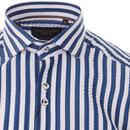 GUIDE LONDON 60s Mod Stripe Seersucker Shirt (W/B)