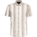 Guide London Gradient Stripe Linen Blend S/S Shirt